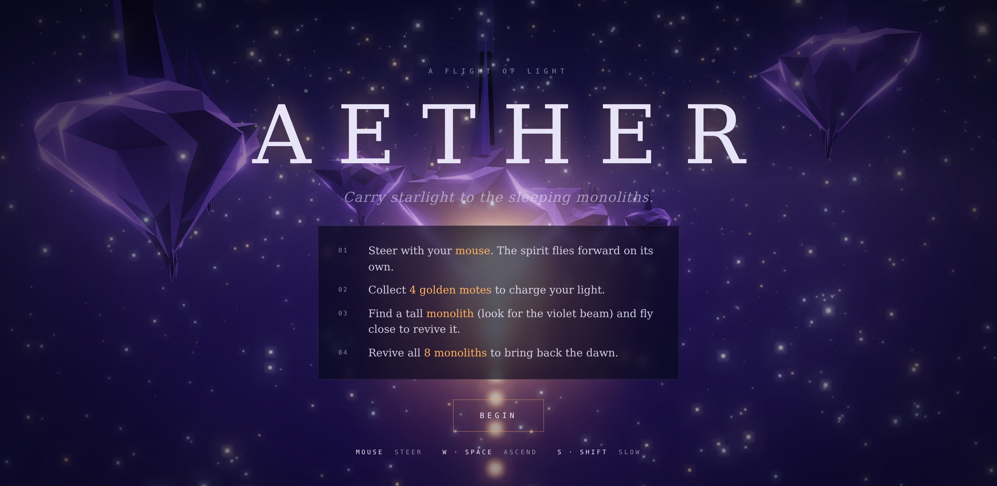 AETHER — A Flight of Light